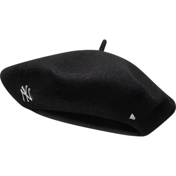 Boina negra para mujer Pin Wool Beret de New York Yankees MLB de New Era