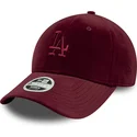 shapka-izvita-chervena-reguliruem-9forty-velour-na-los-angeles-dodgers-mlb-ot-new-era
