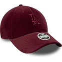 shapka-izvita-chervena-reguliruem-9forty-velour-na-los-angeles-dodgers-mlb-ot-new-era