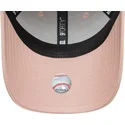 gebogene-rosa-verstellbare-damenkappe-9forty-metallic-logo-der-new-york-yankees-mlb-von-new-era
