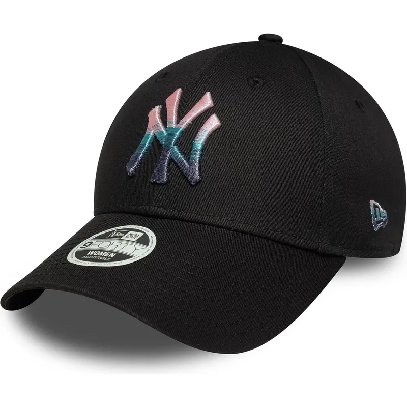 new-era-new-york-yankees-mlb-9forty-metallic-logo-justerbar-sort-buet-kasket-til-kvinder