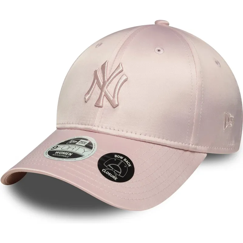 new-era-new-york-yankees-mlb-9forty-satin-bow-back-justerbar-lyserod-kvindekasket-med-lyserodt-logo