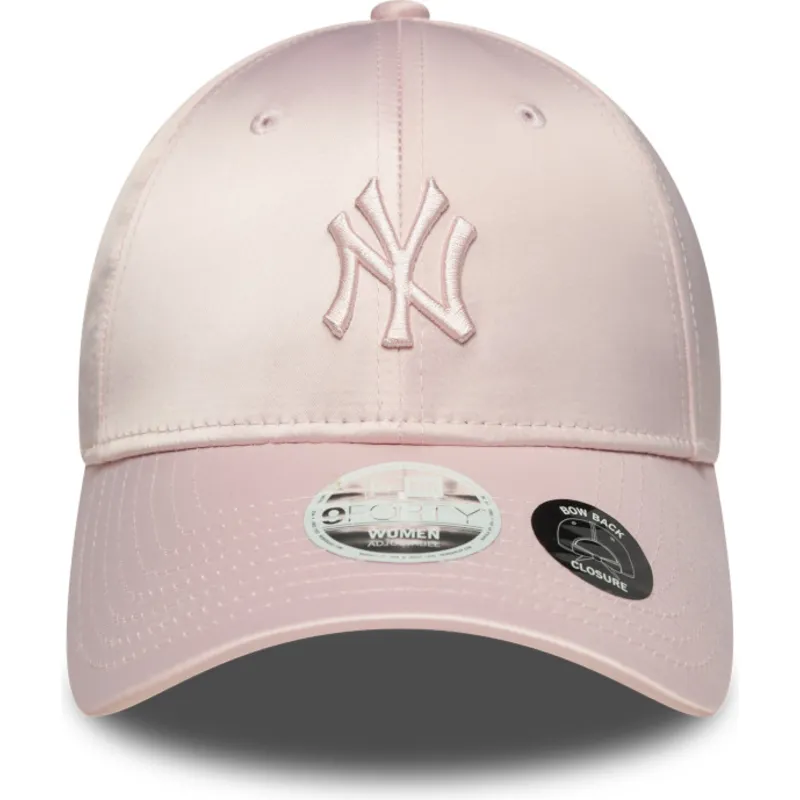 new-era-new-york-yankees-mlb-9forty-satin-bow-back-justerbar-lyserod-kvindekasket-med-lyserodt-logo