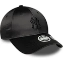 new-era-mlb-new-york-yankees-9forty-satin-bow-back-damen-verstellbare-schwarze-kappe-mit-schwarzem-logo