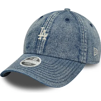 Шапка извита синя регулируем 9TWENTY Denim на Los Angeles Dodgers MLB от New Era