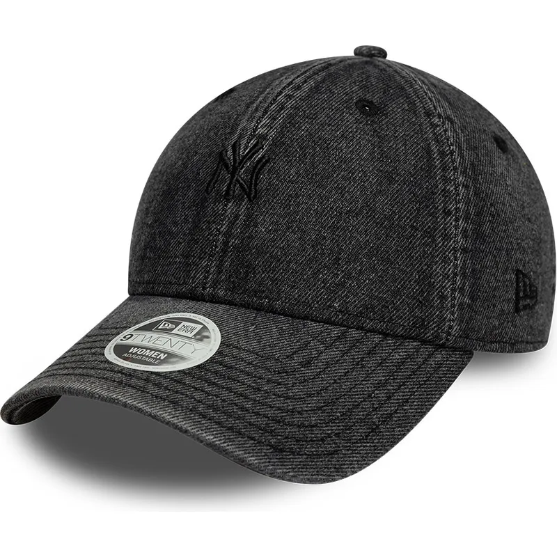 shapka-izvita-cherna-reguliruem-9twenty-denim-na-new-york-yankees-mlb-ot-new-era