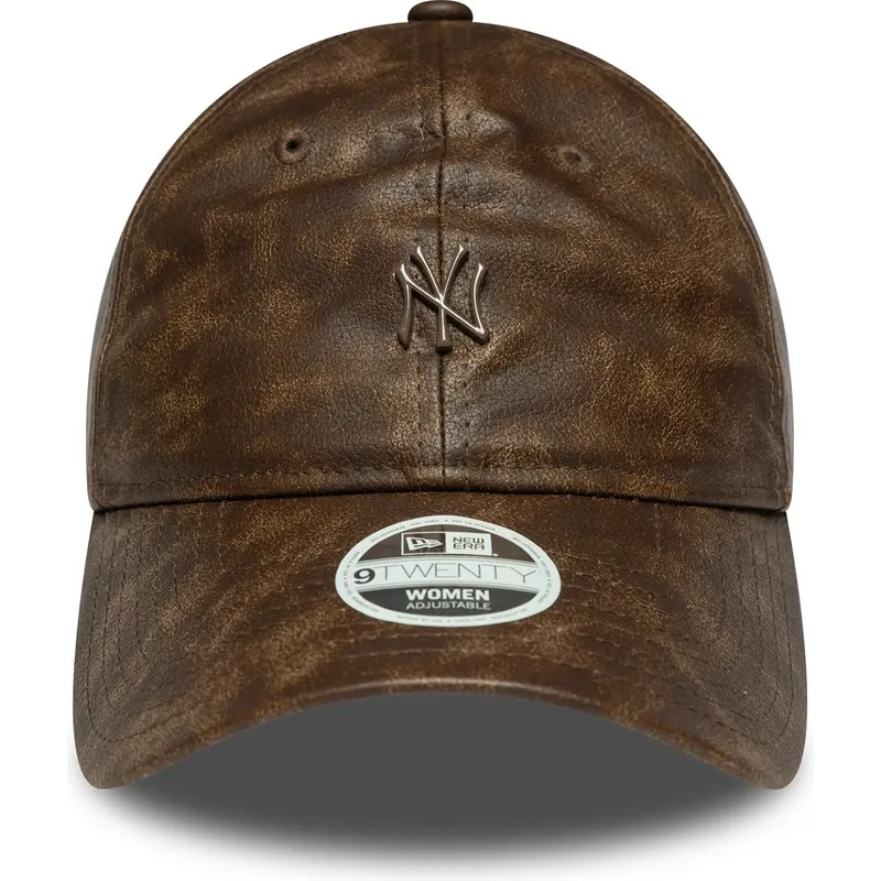 shapka-izvita-kafyav-reguliruem-9twenty-worn-pu-na-new-york-yankees-mlb-ot-new-era