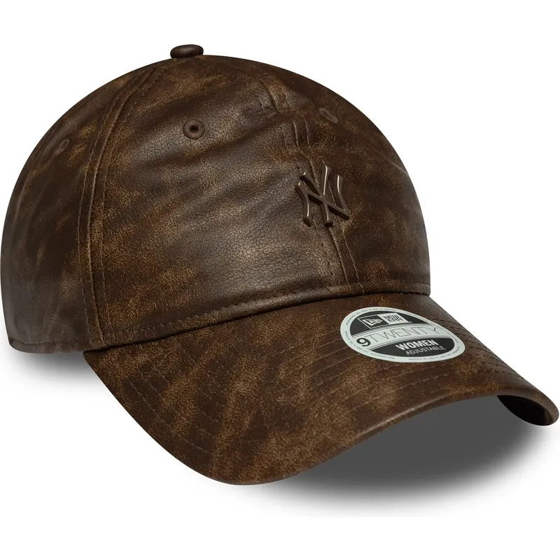 shapka-izvita-kafyav-reguliruem-9twenty-worn-pu-na-new-york-yankees-mlb-ot-new-era