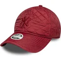 shapka-izvita-chervena-reguliruem-9twenty-padded-na-new-york-yankees-mlb-ot-new-era