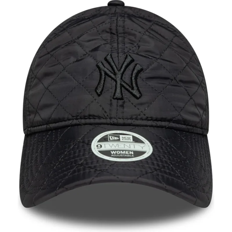sort-justerbar-curved-kasket-til-kvinder-med-sort-logo-9twenty-padded-fra-new-york-yankees-mlb-fra-new-era