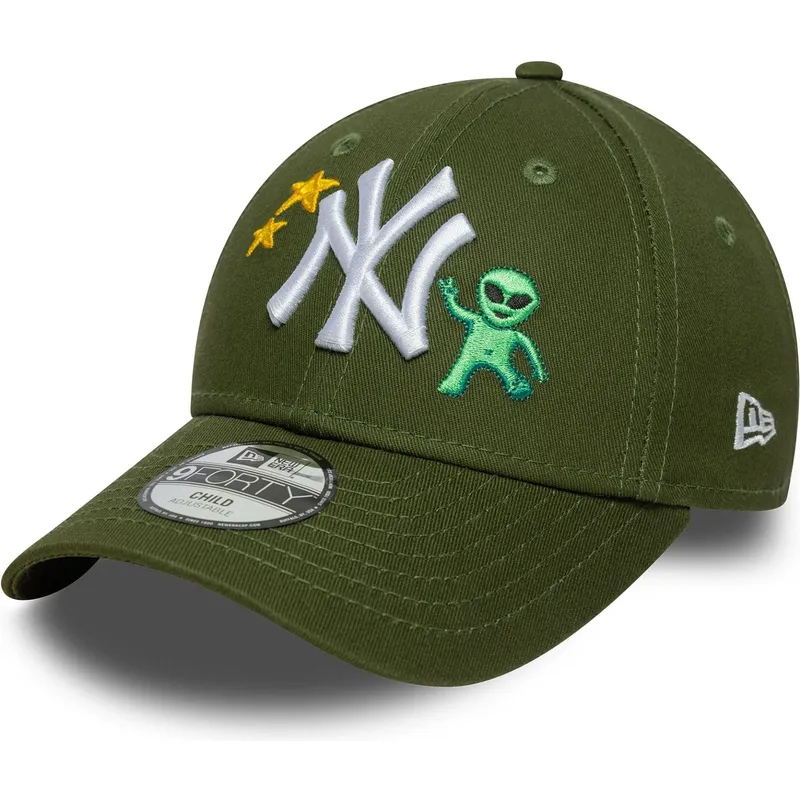shapka-izvita-zelena-reguliruem-za-deca-9forty-space-icon-na-new-york-yankees-mlb-ot-new-era