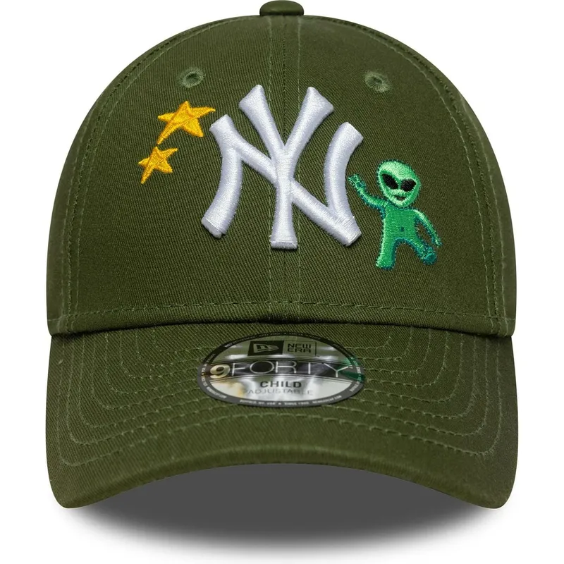 shapka-izvita-zelena-reguliruem-za-deca-9forty-space-icon-na-new-york-yankees-mlb-ot-new-era