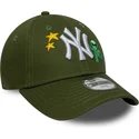 shapka-izvita-zelena-reguliruem-za-deca-9forty-space-icon-na-new-york-yankees-mlb-ot-new-era