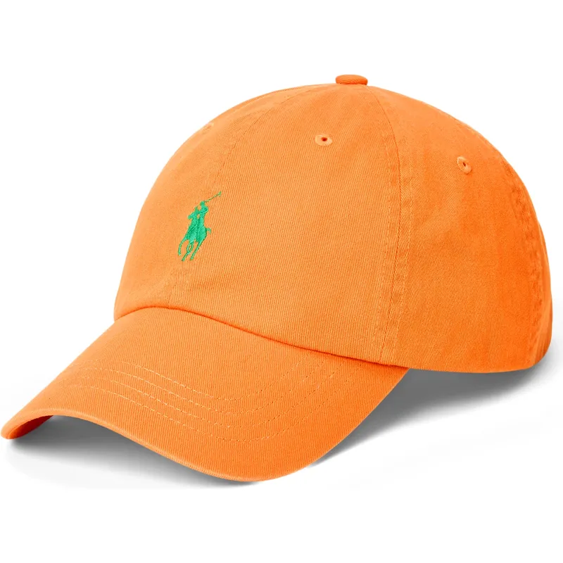 shapka-izvita-oranzhev-reguliruem-cotton-chino-classic-sport-ot-polo-ralph-lauren