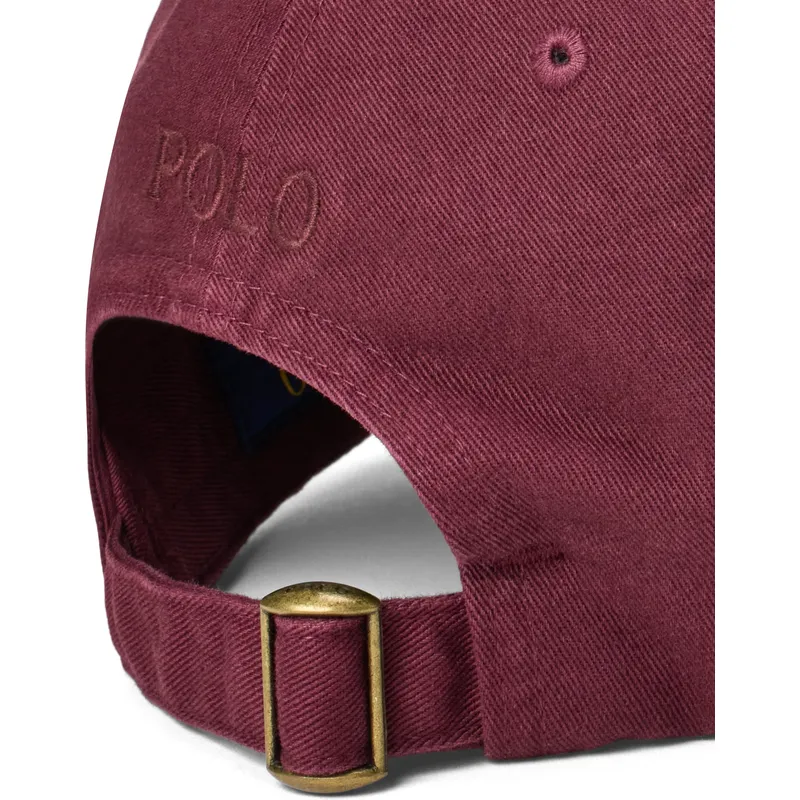 shapka-izvita-chervena-reguliruem-cotton-chino-classic-sport-ot-polo-ralph-lauren