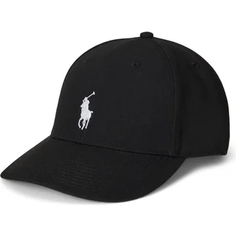 Καπέλο μαύρο snapback Twill High Crown με καμπύλη από τον Polo Ralph Lauren