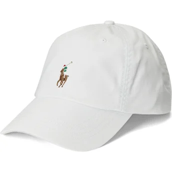 Gorra curva blanca ajustable Classic Sport Stretch Cotton Twill de Polo Ralph Lauren