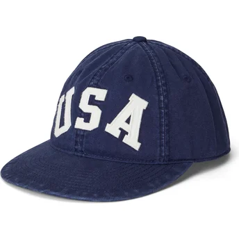 Marineblaue verstellbare Flatcap USA Appliqued Twill von Polo Ralph Lauren