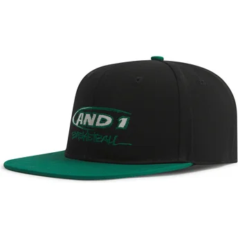 Flad sort og grøn snapback-kasket Graffiti Logo fra AND1