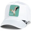 shapka-izvita-traker-byala-snapbek-goorin-bros-pelican-bird-escape-not-into-yoga-great-escape-the-farm-white-hat-the-farm-ot-goo