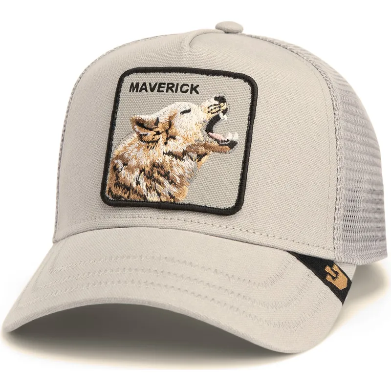 trucker-cap-grau-wolf-maverick-howling-in-harmony-core-canvas-the-farm-von-goorin-bros