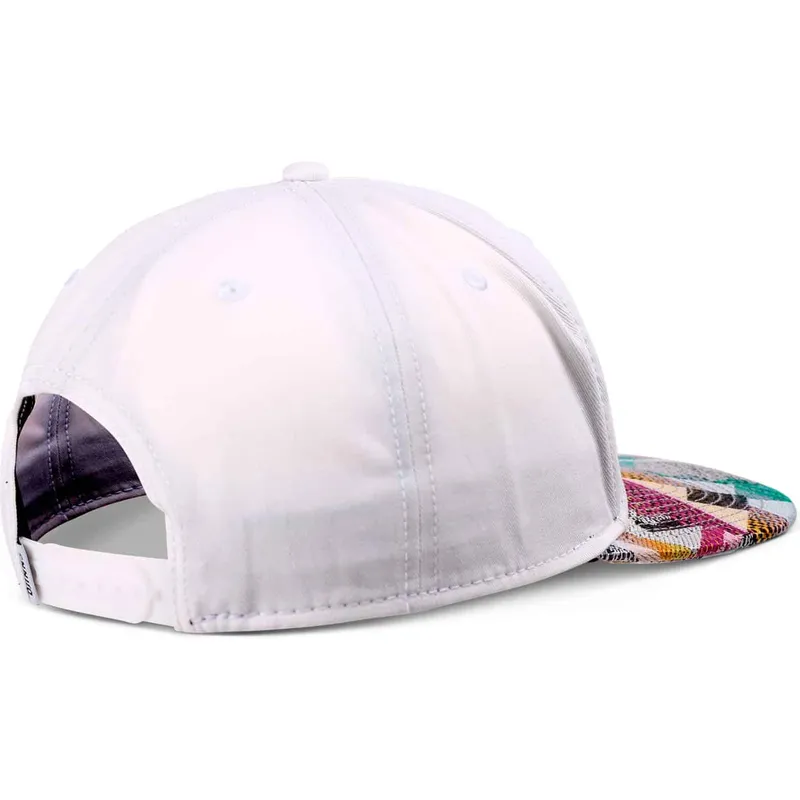 djinns-hvid-og-multifarvet-snapback-gummiaztek-fladskygget-kasket