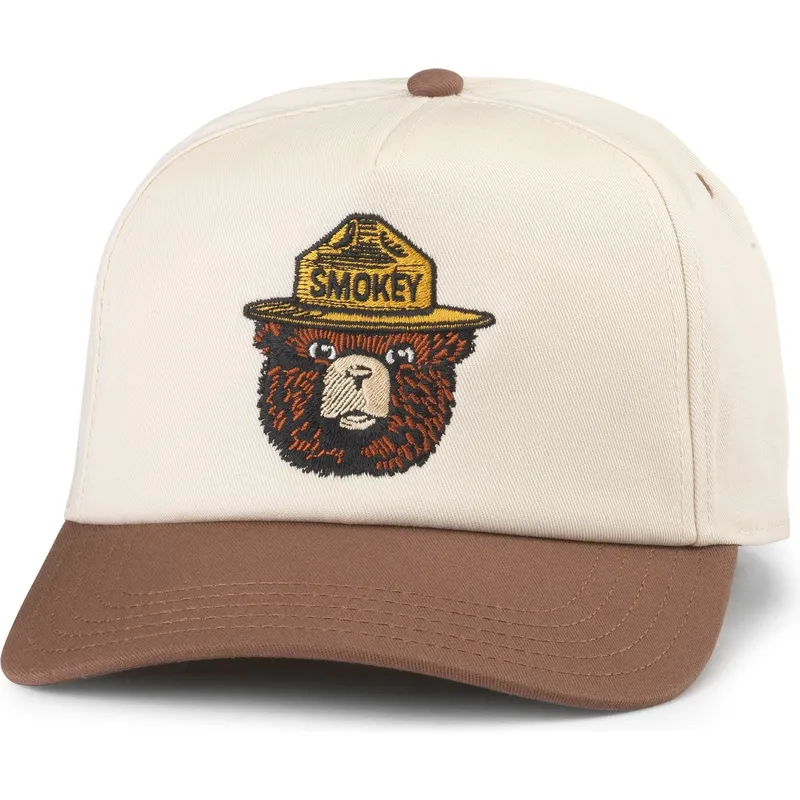 shapka-izvita-kafyav-snapback-na-gorra-curva-marron-snapback-smokey-bear-roscoe-ot-american-needle