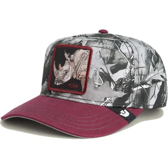 Κόκκινο καπέλο με καμπύλη snapback ρινόκερος Tuff Camo Desaturated Camo The Farm της Goorin Bros.