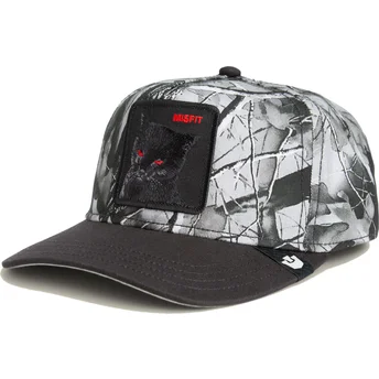 Sort buet snapback-kasket med Misfit-kat Camo Desaturated Camo The Farm fra Goorin Bros.