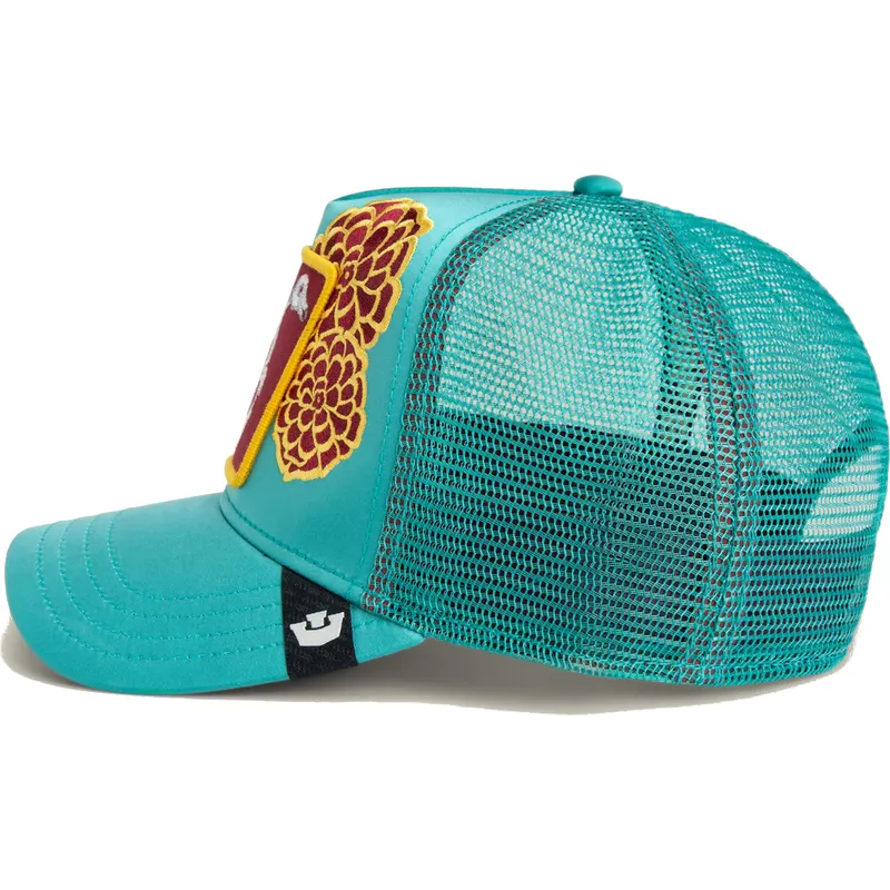 trucker-kasket-bla-flamingo-dia-de-pancho-dia-de-los-muertos-the-farm-fra-goorin-bros