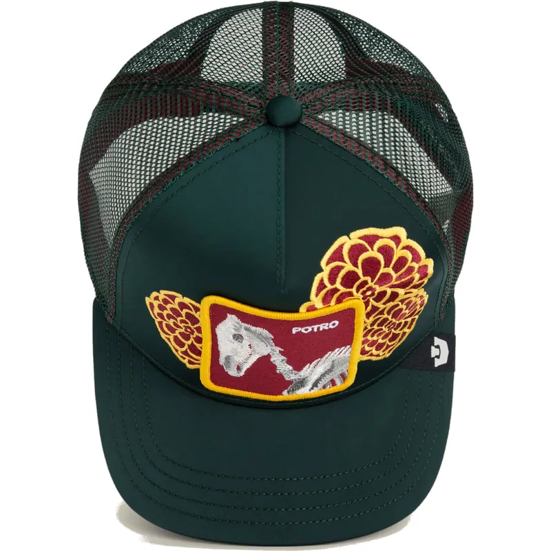 trucker-kasket-gron-hest-dia-de-potro-dia-de-los-muertos-the-farm-fra-goorin-bros