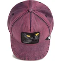 rote-gebogene-denim-kappe-snapback-katze-menace-rail-bird-the-showdown-the-farm-von-goorin-bros