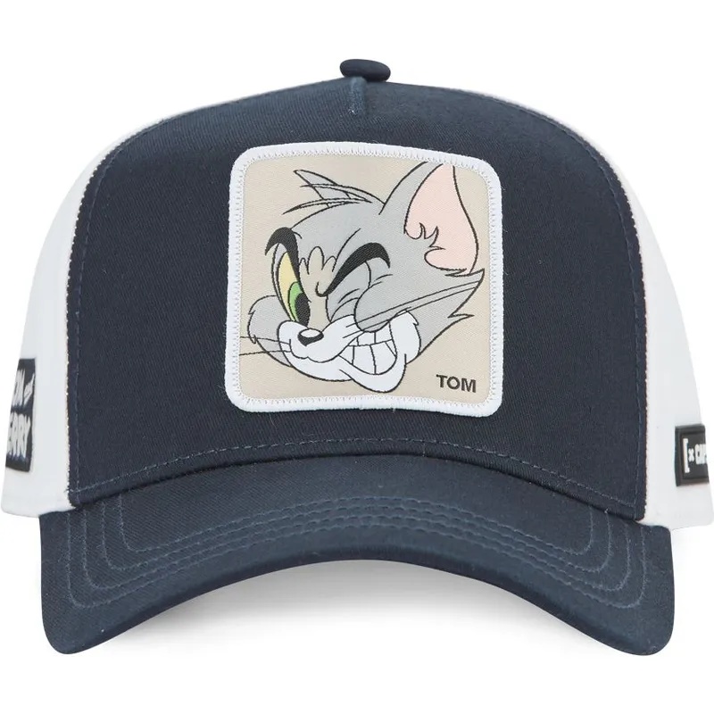 marinebla-og-hvid-buet-snapback-kasket-tom-taj6-tom-looney-tunes-fra-capslab