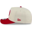 new-era-curved-brim-9fifty-a-frame-precurved-hardwood-classics-atlanta-hawks-nba-beige-and-red-snapback-cap