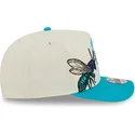 beige-blau-gebogene-snapback-kappe-9fifty-a-frame-precurved-hardwood-classics-der-charlotte-hornets-nba-von-new-era