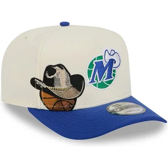 Gorra curva beige og blå snapback 9FIFTY A Frame Precurved Hardwood Classics fra Dallas Mavericks NBA fra New Era