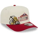 beige-und-rote-gebogene-snapback-kappe-9fifty-a-frame-precurved-hardwood-classics-der-denver-nuggets-nba-von-new-era