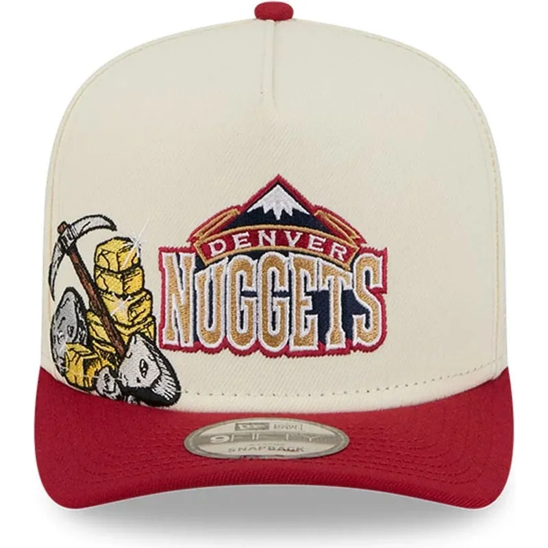 shapka-izvita-chervena-snapbek-9fifty-a-frame-precurved-hardwood-classics-na-denver-nuggets-nba-ot-new-era