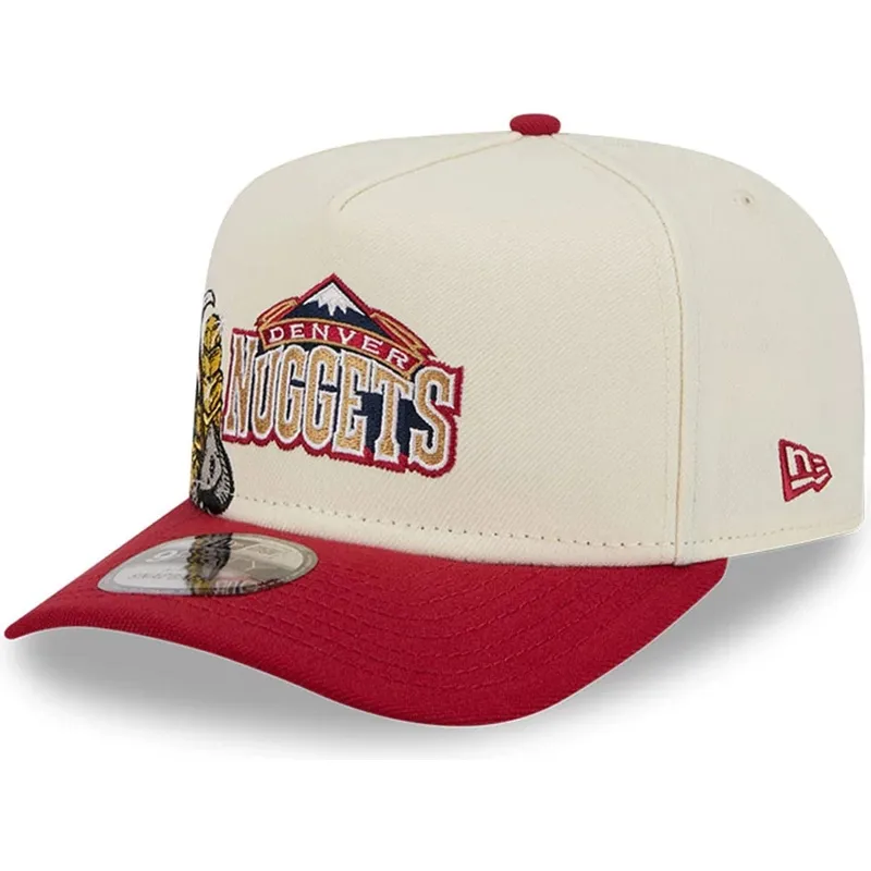 shapka-izvita-chervena-snapbek-9fifty-a-frame-precurved-hardwood-classics-na-denver-nuggets-nba-ot-new-era