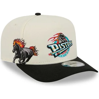 Καπέλο με καμπύλη μπεζ και μαύρο snapback 9FIFTY A Frame Precurved Hardwood Classics των Detroit Pistons NBA από New Era