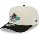 beige-und-schwarze-gebogene-snapback-kappe-9fifty-a-frame-precurved-hardwood-classics-der-detroit-pistons-nba-von-new-era