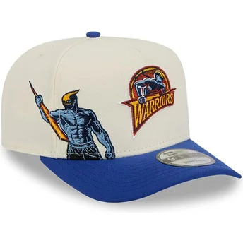 New Era Curved Brim 9FIFTY A Frame Precurved Hardwood Classics Golden State Warriors NBA Бежова и Синя Шапка с Плоска Козирка