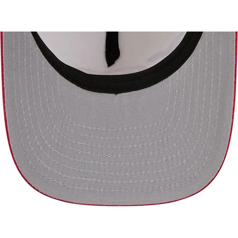 beige-og-rod-buet-kasket-snapback-9fifty-a-frame-precurved-hardwood-classics-fra-houston-rockets-nba-fra-new-era