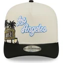 beige-og-sort-snapback-kasket-9fifty-a-frame-precurved-hardwood-classics-fra-los-angeles-lakers-nba-fra-new-era