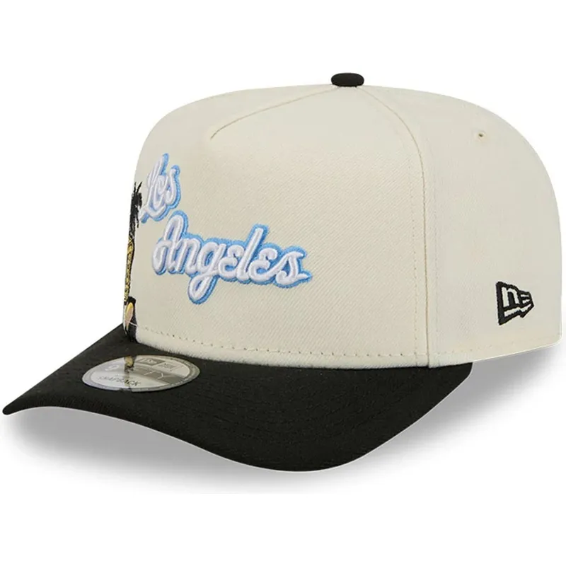 shapka-izvita-cherna-snapbek-9fifty-a-frame-precurved-hardwood-classics-na-los-angeles-lakers-nba-ot-new-era