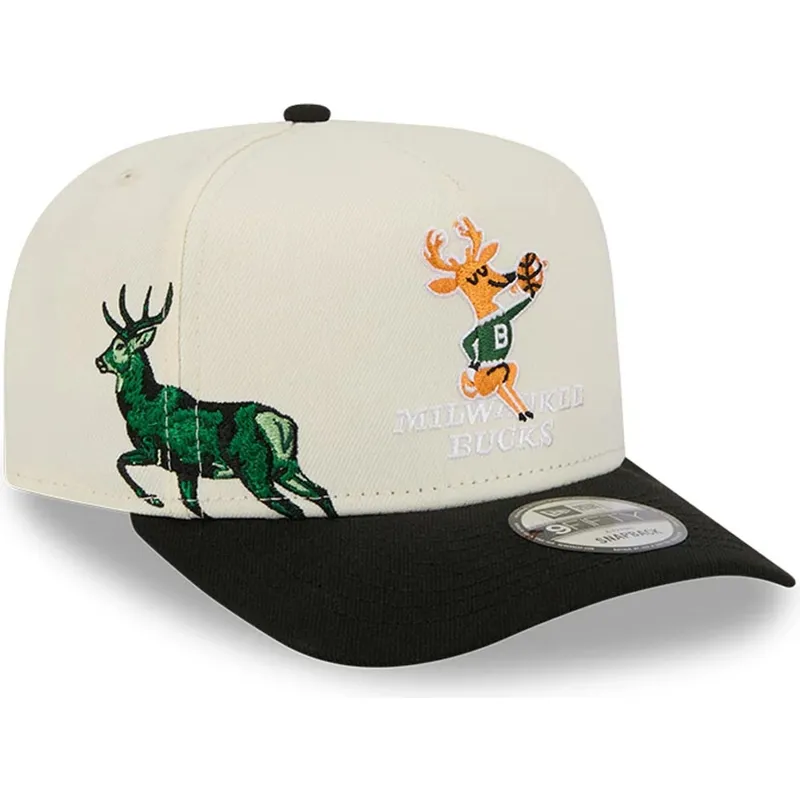 shapka-izvita-cherna-snapbek-9fifty-a-frame-precurved-hardwood-classics-na-milwaukee-bucks-nba-ot-new-era