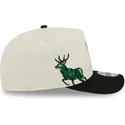 casquette-courbee-beige-et-noire-snapback-9fifty-a-frame-precurved-hardwood-classics-milwaukee-bucks-nba-new-era