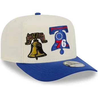 Шапка извита синя снапбек 9FIFTY A Frame Precurved Hardwood Classics на Philadelphia 76ers NBA от New Era