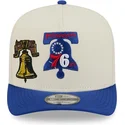 new-era-curved-brim-9fifty-a-frame-precurved-hardwood-classics-philadelphia-76ers-nba-beige-and-blue-snapback-cap