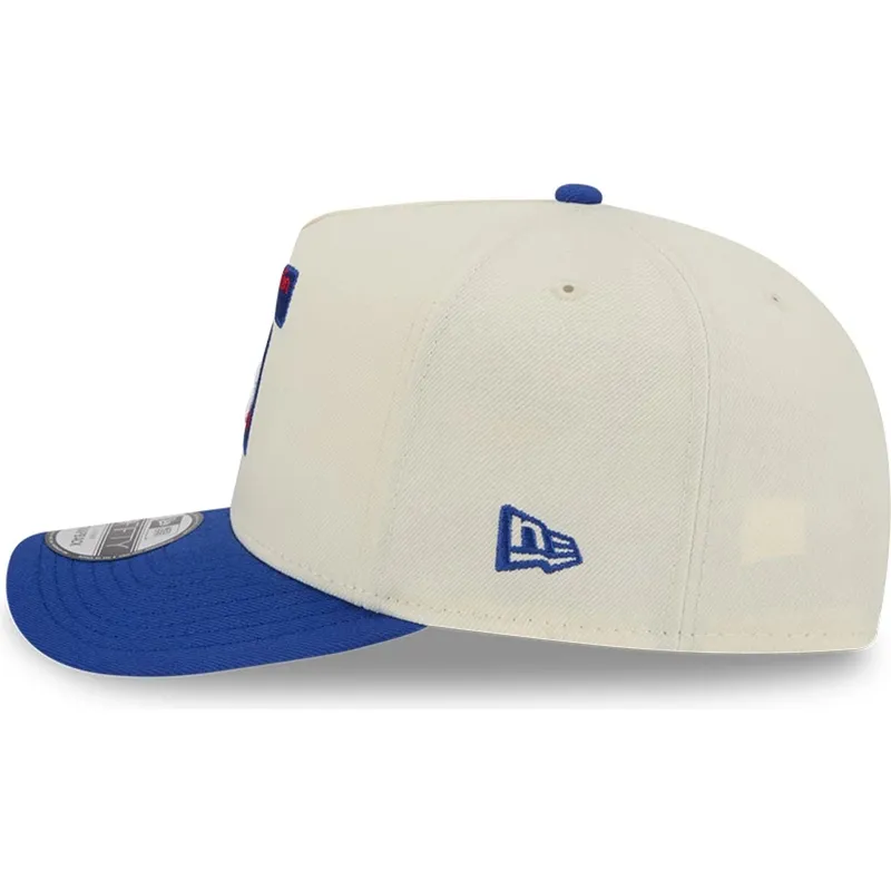 buet-beige-og-bla-snapback-kasket-9fifty-a-frame-precurved-hardwood-classics-fra-philadelphia-76ers-nba-fra-new-era